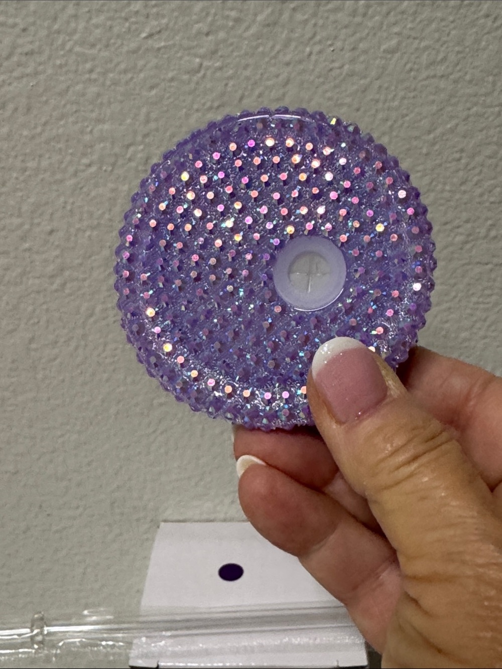 💜✨ Purple Rhinestone Lid Tumbler w/ Straw – Glam Home Accent Cup | 16oz ✨💜 - Picture 7 of 9